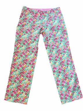 Y2K LILLY PULITZER Whitney Garden Ditsy Floral Capris Crop Pants Women’s Size 2